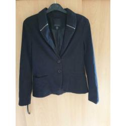 Amisu blazer/jasje zwart met leuke rits details maat 36