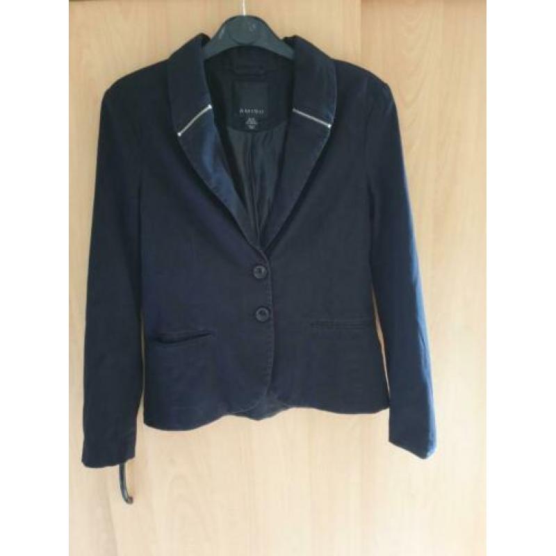 Amisu blazer/jasje zwart met leuke rits details maat 36