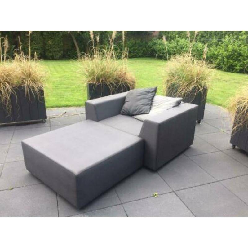 Luxe loungestoel met hocker