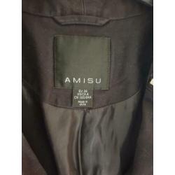 Amisu blazer/jasje zwart met leuke rits details maat 36