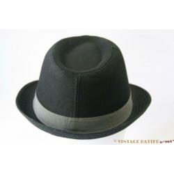 gleufhoed Trilby zwart katoen 56 nieuw unisex