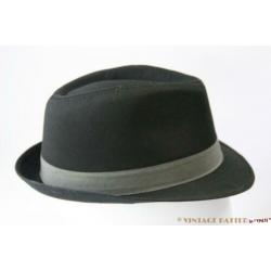 gleufhoed Trilby zwart katoen 56 nieuw unisex