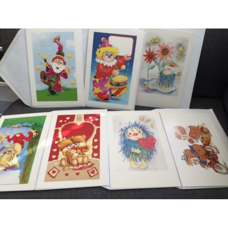 Dubbele kaarten st. Kinderdroom Clown Aap Beer Tovenaar Egel