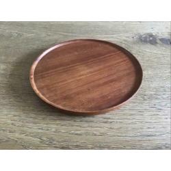 Vintage “houten eierdopjes met bijbehorend plateau”