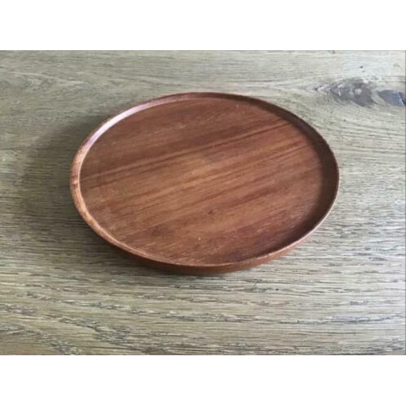 Vintage “houten eierdopjes met bijbehorend plateau”