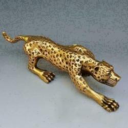 Koper Beeld Tijger 40 cm Luipaard Leeuw Panter Jaguar 1.2 KG
