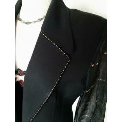 Vintage zwart jasje met gouden details. Merk Caché, maat 12