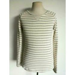 Maison Scotch sweater trui 1 S 36 Ecru Streep Grijs