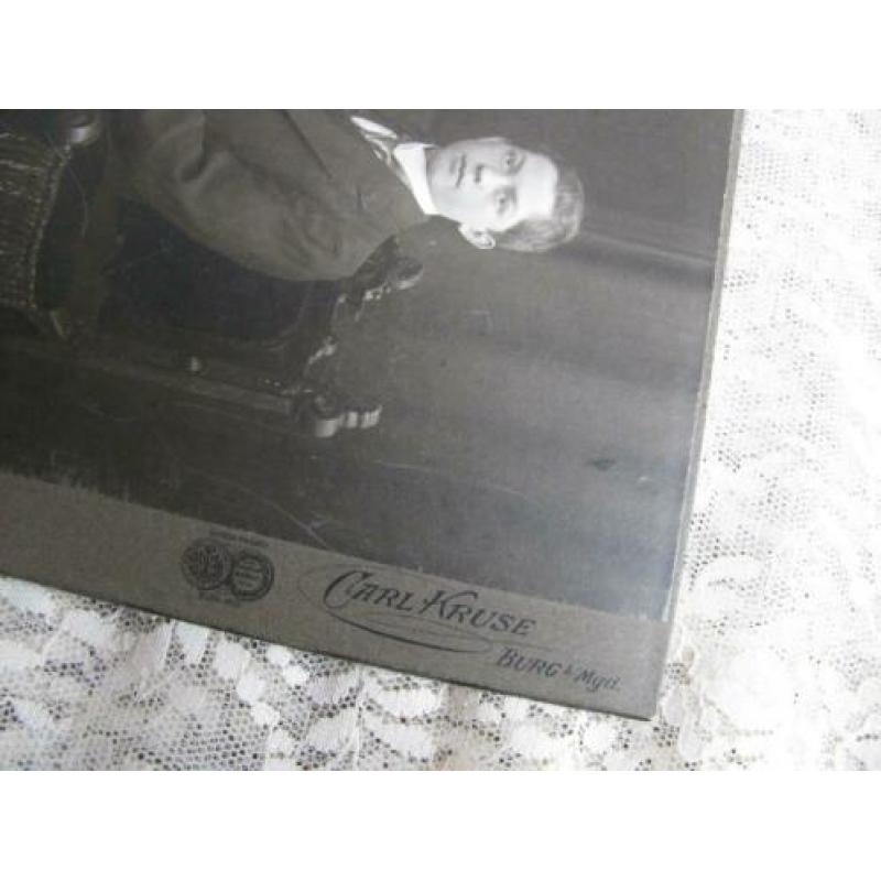 Antieke kabinetfoto - broer & zus / Carl Kruse 16,5 x 10,5
