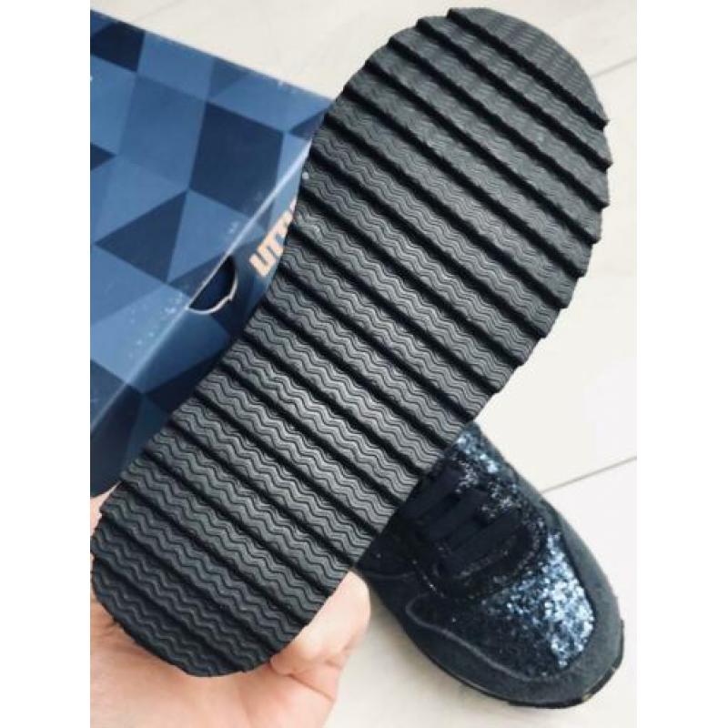 Little David nieuwe donkerblauwe glitter sneaker maat 27