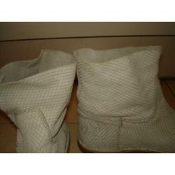 Shabbies lage enkel laarzen wit geschubd leer maat 37 1/2
