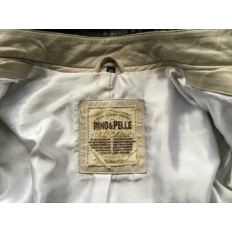 Leren jasje van rino en pelle, maat 40,beige( off white)