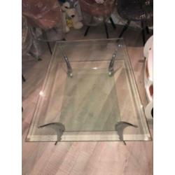 Glazen salon tafel 80x120