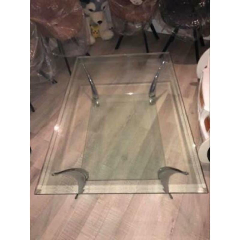 Glazen salon tafel 80x120