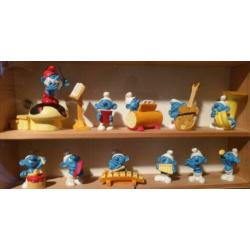 Compleet 12-delig resin Smurfen orkest in uitstekende staat!