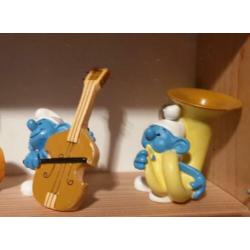 Compleet 12-delig resin Smurfen orkest in uitstekende staat!