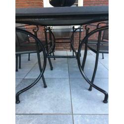 Tuinset 6 stoelen België’s hardsteen