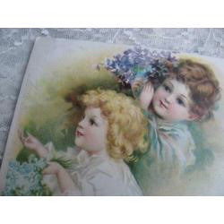 Antieke kaart uit 1902 - Clapsaddle? / kinderen met bloemen
