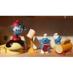 Compleet 12-delig resin Smurfen orkest in uitstekende staat!