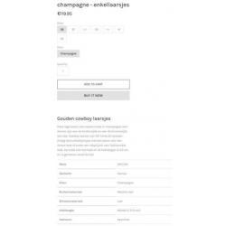 Gouden cowboylaarsjes Leer mt 40 van DWRS