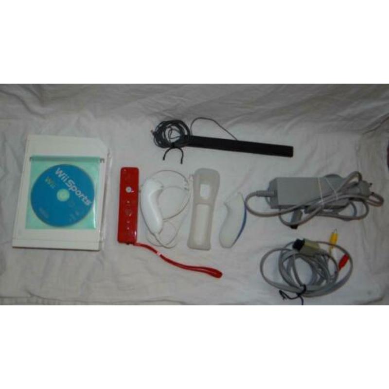 Witte Nintendo Wii met kabels, 1 controller/nunchuck en spel