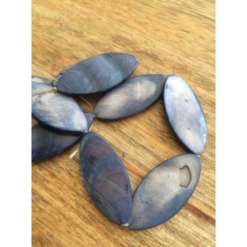 Schelpkraal ovaal 40x18mm 5 kleuren
