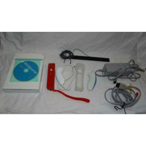 Witte Nintendo Wii met kabels, 1 controller/nunchuck en spel