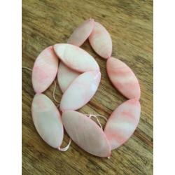 Schelpkraal ovaal 40x18mm 5 kleuren