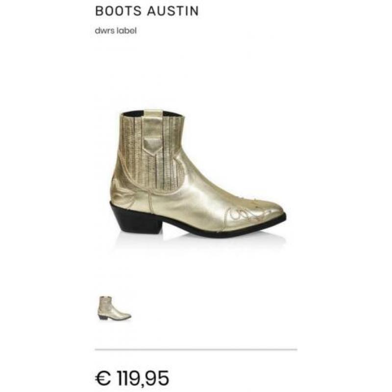 Gouden cowboylaarsjes Leer mt 40 van DWRS