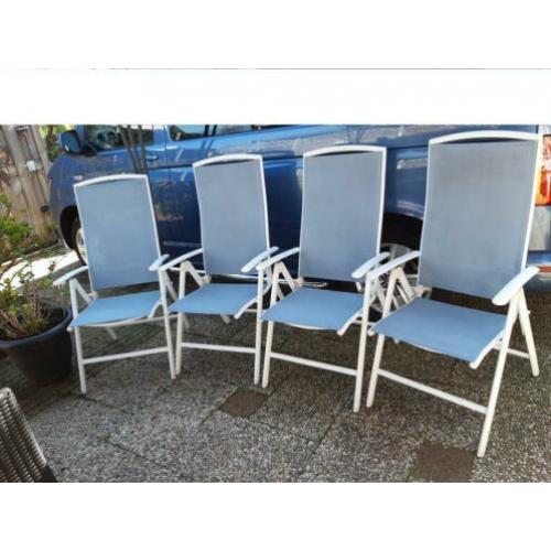 MooieTuin / Camping verstelbare stoelen 4 stuks met kussens