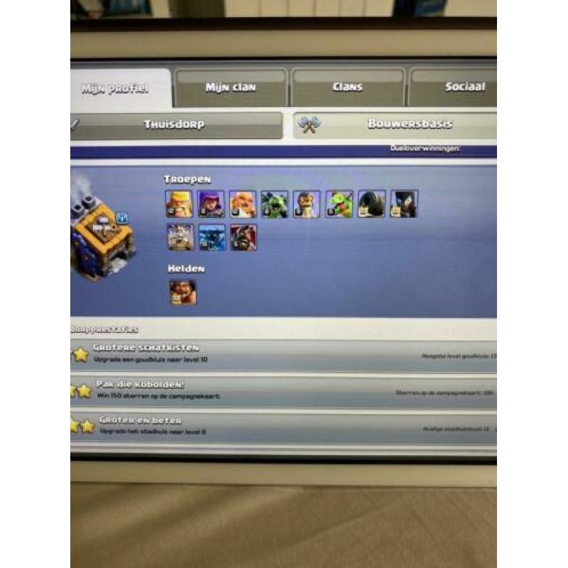 Clash of clans account th12 witte muren en hoge troepen