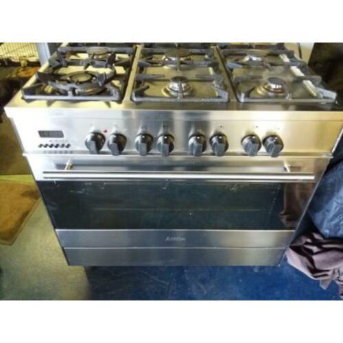 Gasfornuis 6 pits met grote elektr.oven en afzuigkap