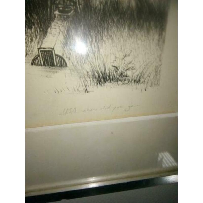 Unieke Amerika en Nederland op tekening zie foto
