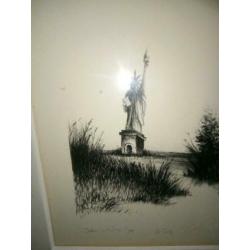 Unieke Amerika en Nederland op tekening zie foto