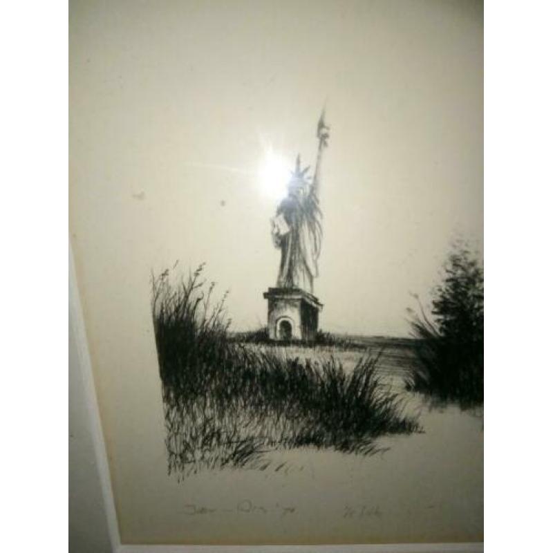 Unieke Amerika en Nederland op tekening zie foto