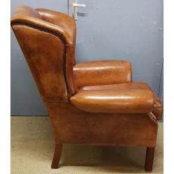 schaapslederen oorfauteuil met los zitkussen