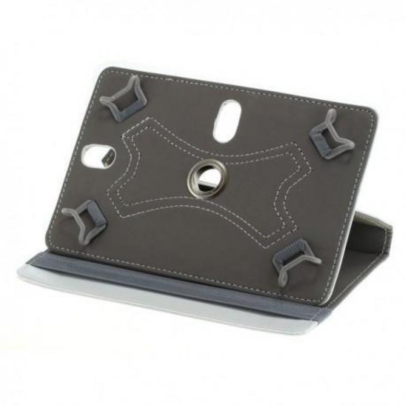 7"Tablet PC Kunstleer Case Bookstyl Klitteband Wit