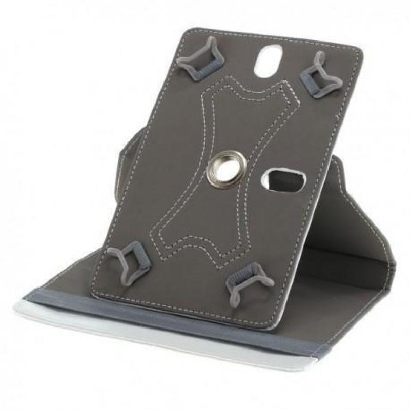7"Tablet PC Kunstleer Case Bookstyl Klitteband Wit