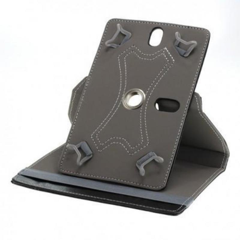 7"Tablet PC Kunstleer Case Bookstyl Klitteband Zwart