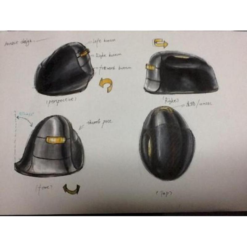 R-Go HE Mouse, Ergonomische muis, M, Links, Draadloos
