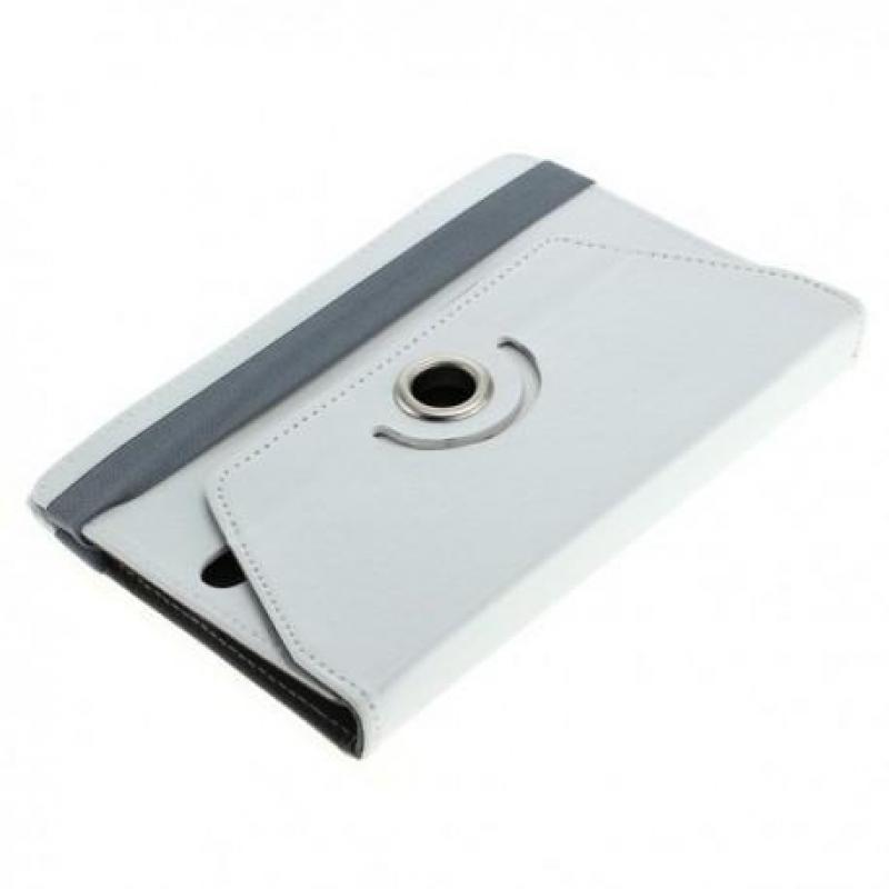 7"Tablet PC Kunstleer Case Bookstyl Klitteband Wit