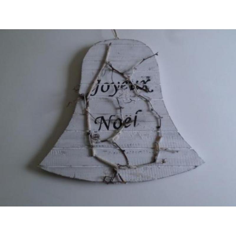 Partij houten kerst decoratie antique wit
