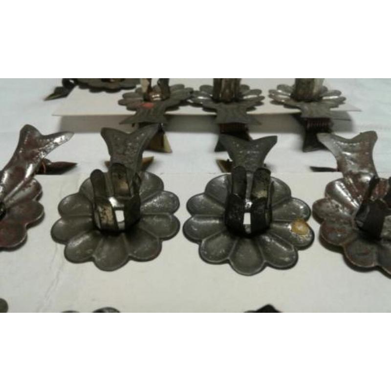 Antiek kerstbal ,,kaarsen klemmen 17 stuks