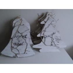 Partij houten kerst decoratie antique wit
