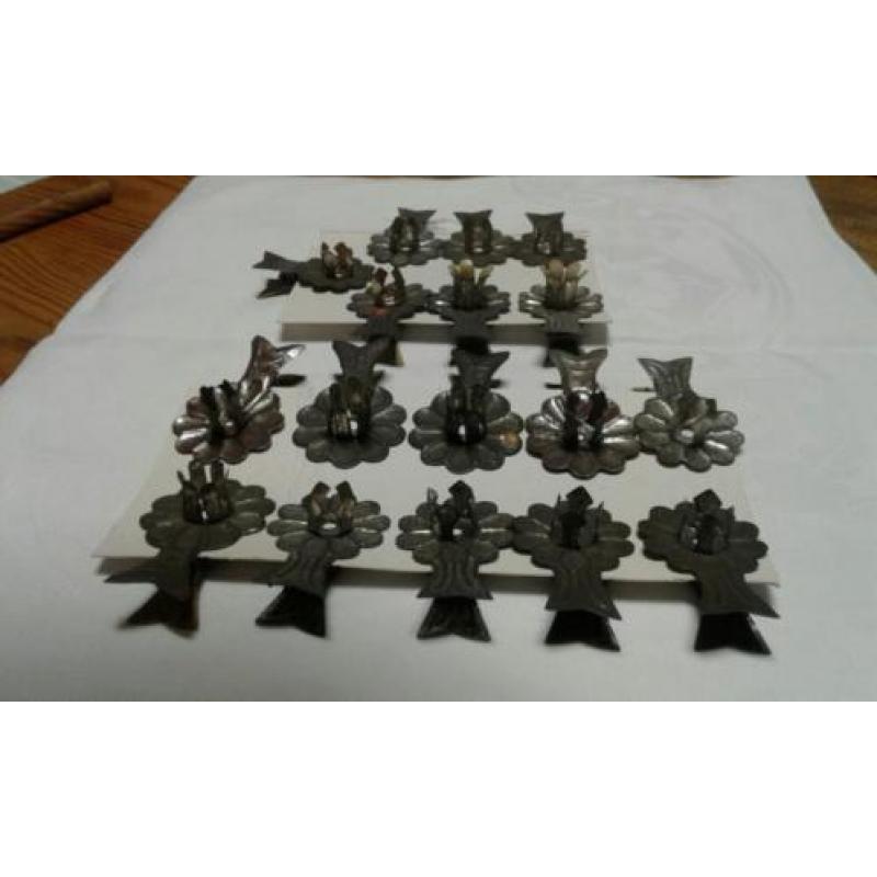 Antiek kerstbal ,,kaarsen klemmen 17 stuks