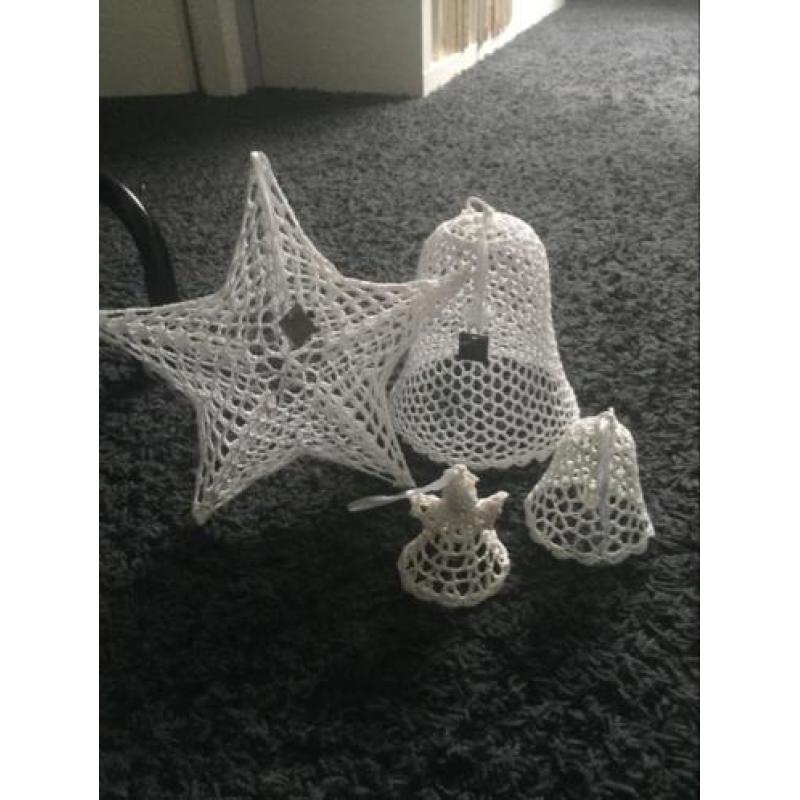 Riviera maison gehaakt kerst sterren/engeltjes/kerstklokken