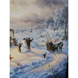 Kerst schilderij met lampjes