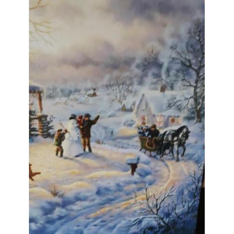 Kerst schilderij met lampjes