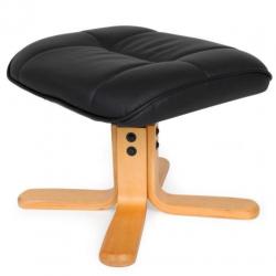TV-fauteuil met krukje model I zwart / beige 401058