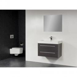 Saniclass Florence badmeubel met spiegel 80x47cm black wood